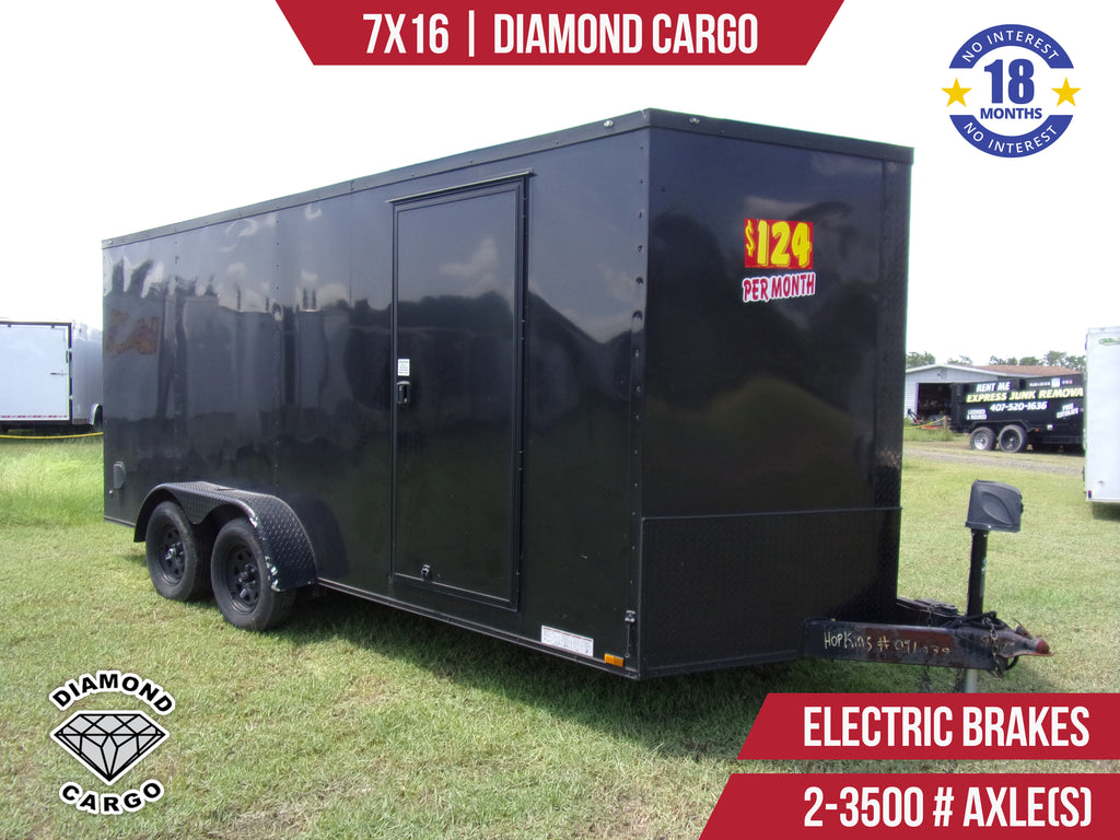 Used 7x16 Diamond Cargo Enclosed Trailer **LARGEST USED TRAILER SELECTION IN FLORIDA!**