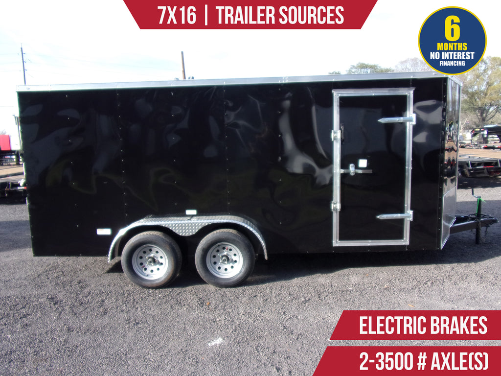 New 7x16 Trailer Sources Enclosed Trailer