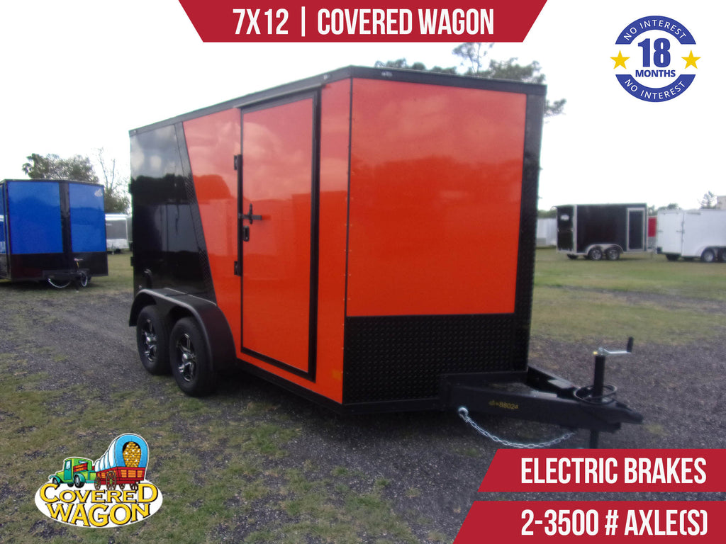 New 7x12 Covered Wagon Enclosed Trailer