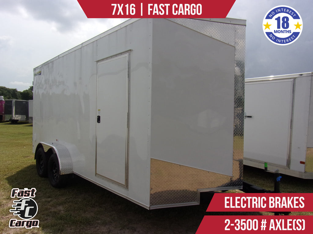 New 7x16 Fast Cargo Enclosed Trailer