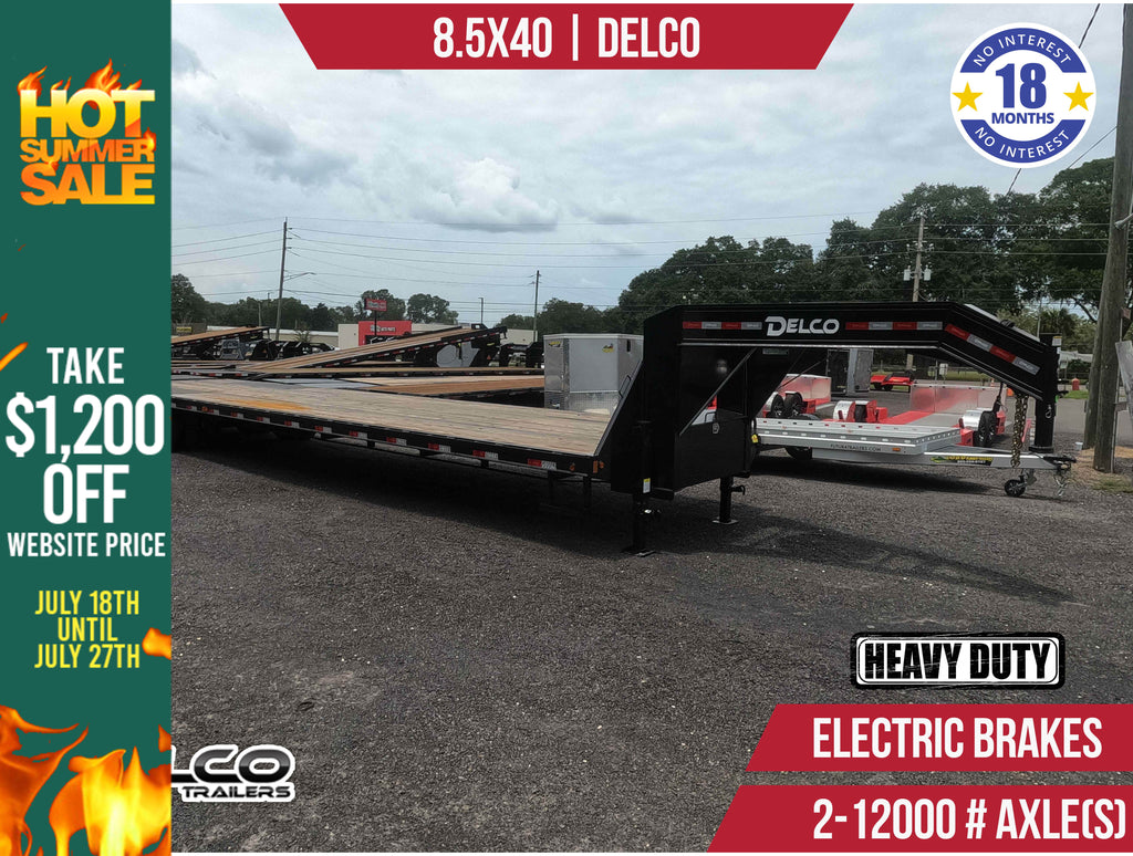 New 8.5x40 Delco Trailers Flatbed Gooseneck Trailer **SUMMER SALE! TAKE $1200 OFF WEBSITE PRICE**