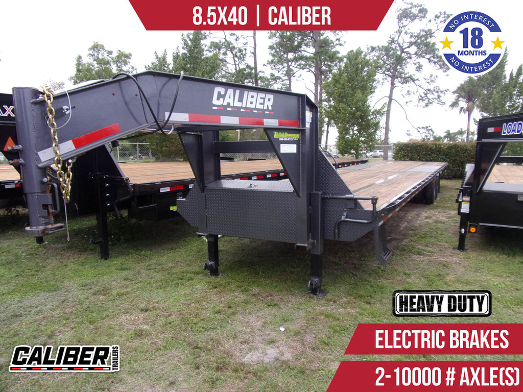 New 8.5x40 Caliber Flatbed Gooseneck Trailer