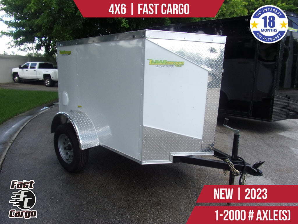 New 4x6 Fast Cargo Enclosed Trailer