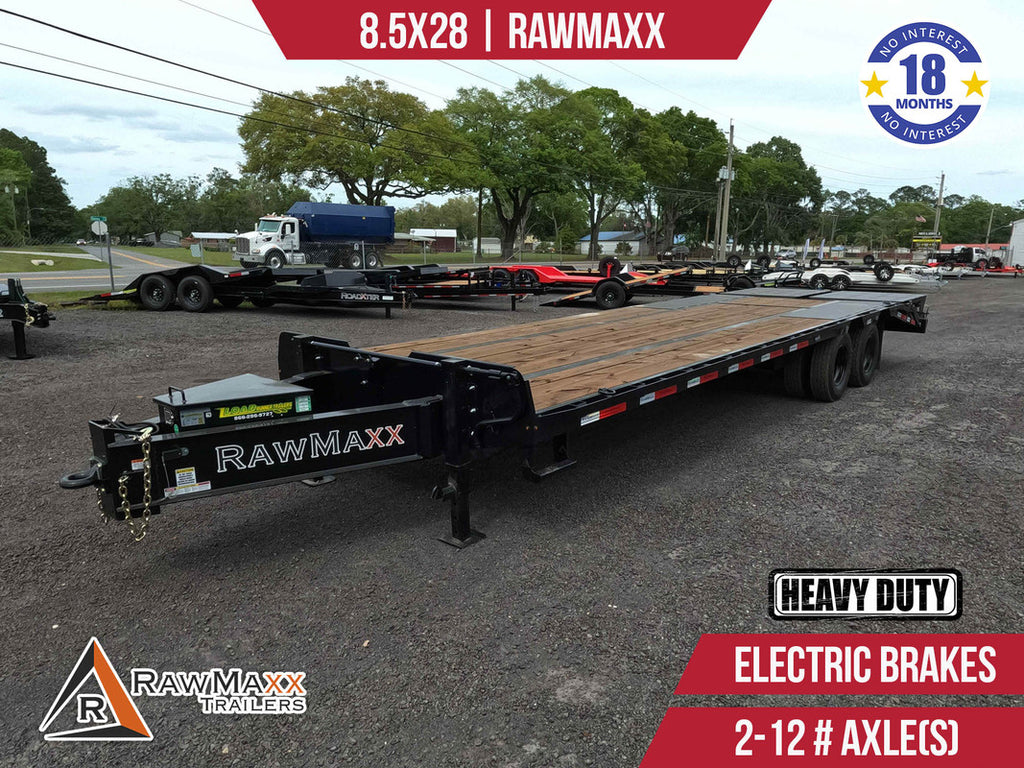 New 8.5x28 RawMaxx Flatbed Pintle Trailer