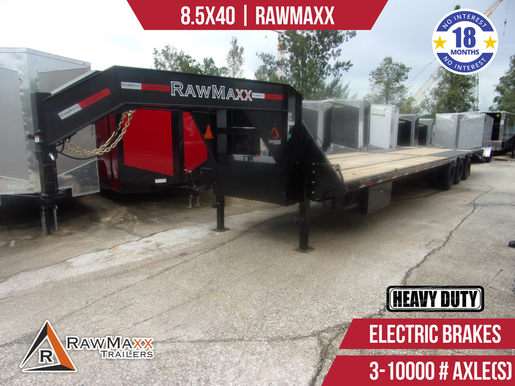 New 8.5x40 RawMaxx Flatbed Gooseneck Trailer