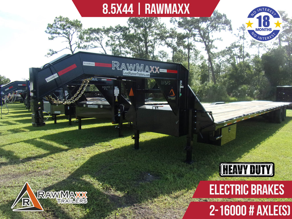 New 8.5x44 RawMaxx Flatbed Gooseneck Trailer