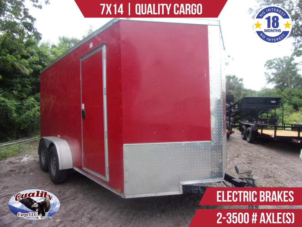 Used 7x14 Quality Cargo Enclosed Trailer **LARGEST USED TRAILER SELECTION IN FLORIDA!**
