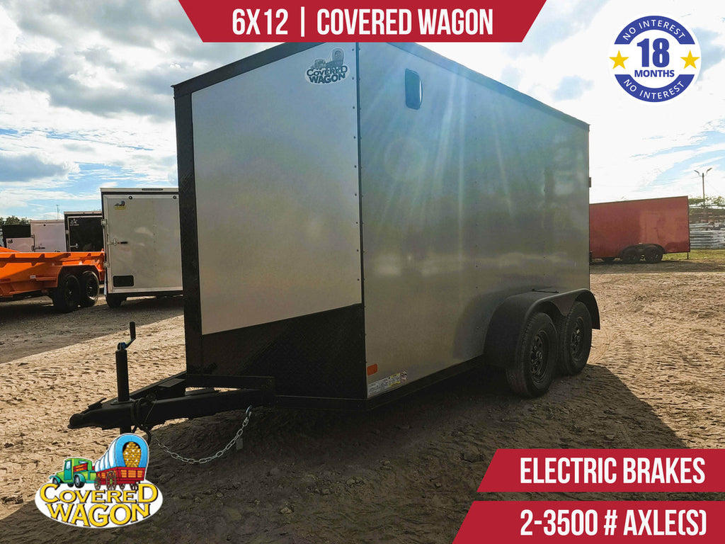 New 6x12 Covered Wagon Enclosed Trailer