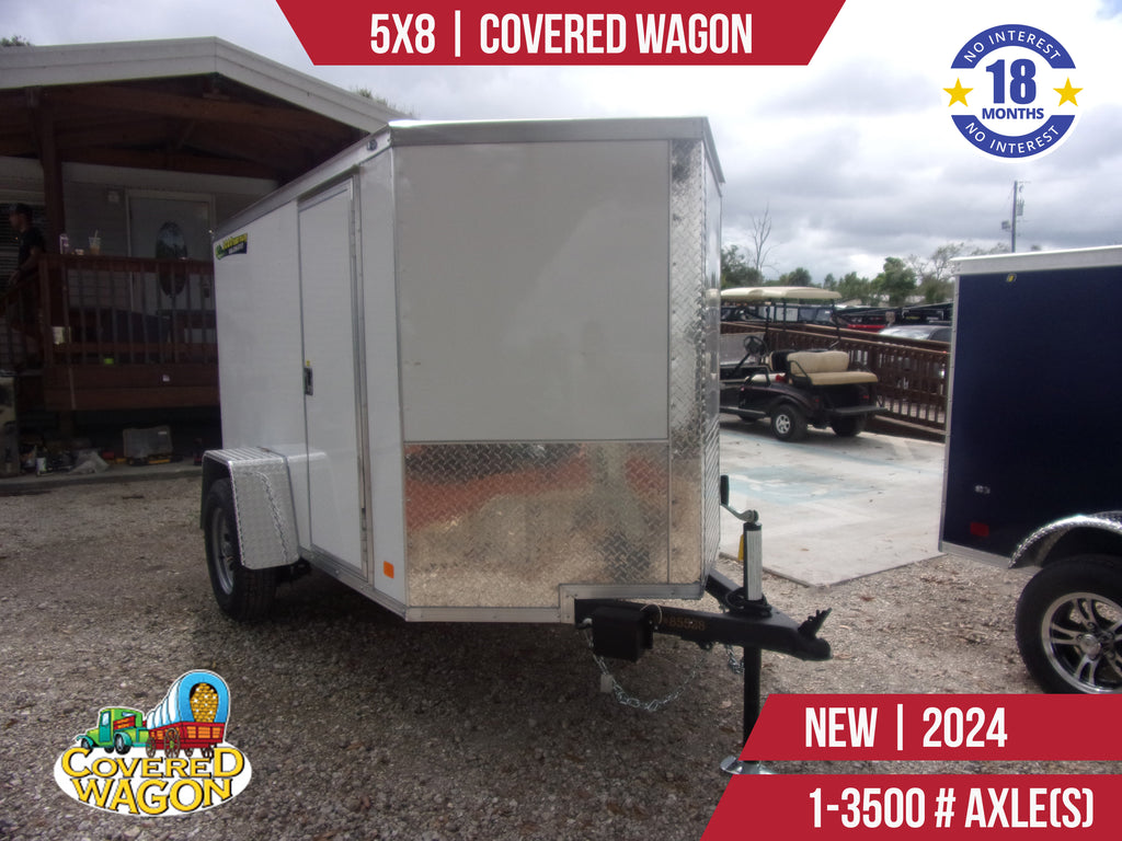 New 5x8 Covered Wagon Enclosed Trailer