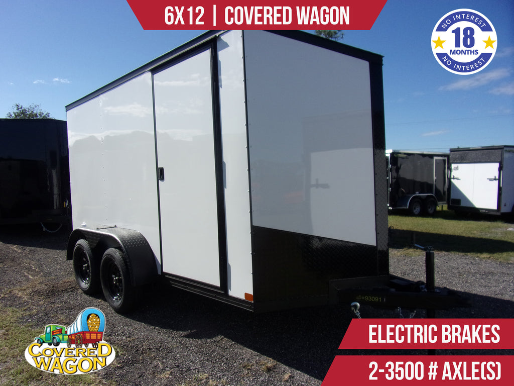 New 6x12 Covered Wagon Enclosed Trailer