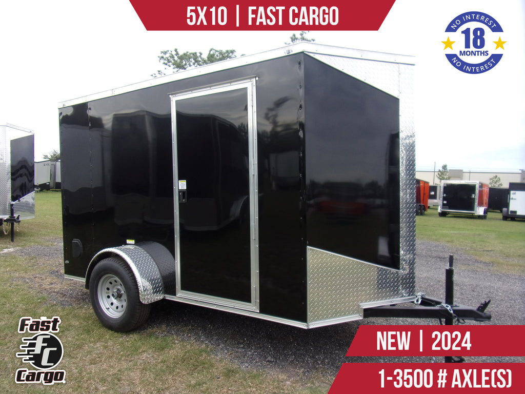 New 5x10 Fast Cargo Enclosed Trailer