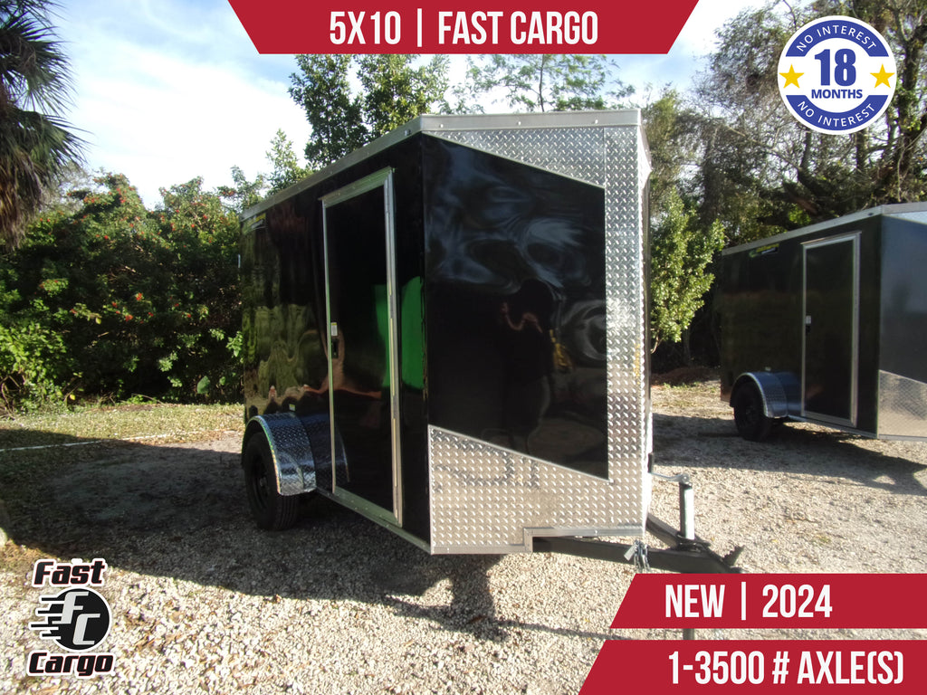 New 5x10 Fast Cargo Enclosed Trailer