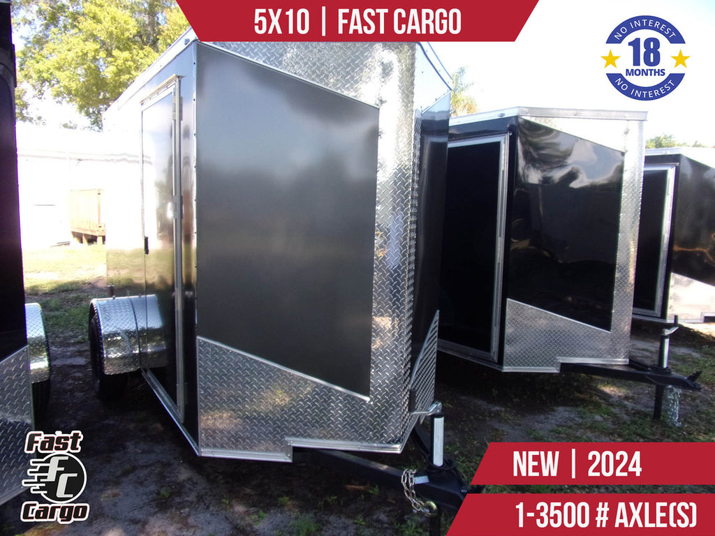 New 5x10 Fast Cargo Enclosed Trailer
