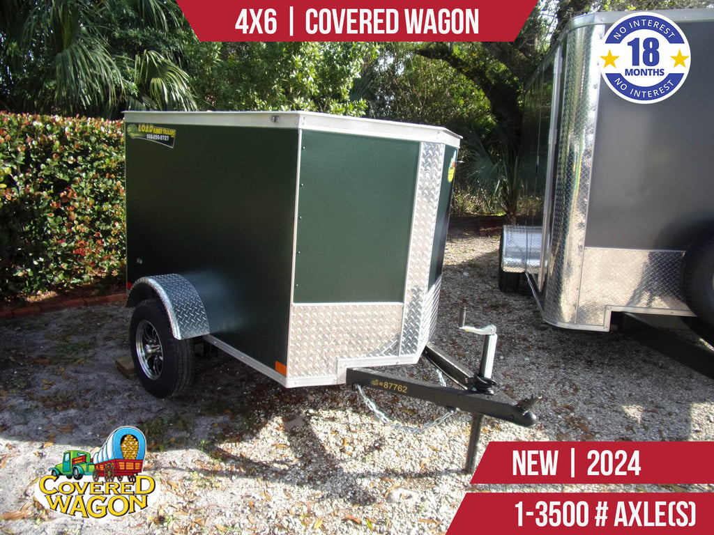 New 4x6 Covered Wagon Enclosed Trailer