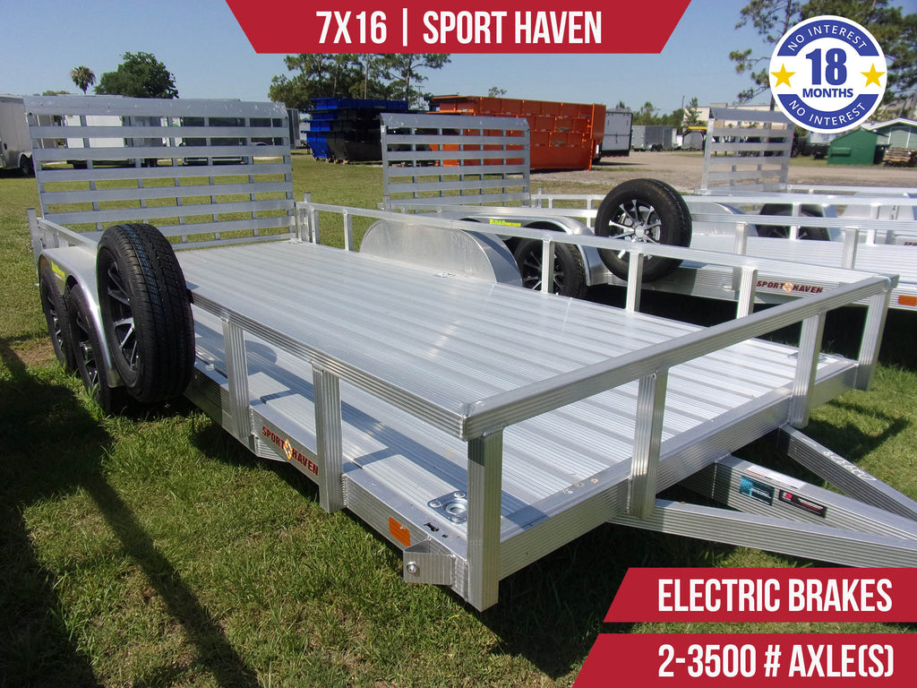 New 7x16 Sport Haven Utility Trailer