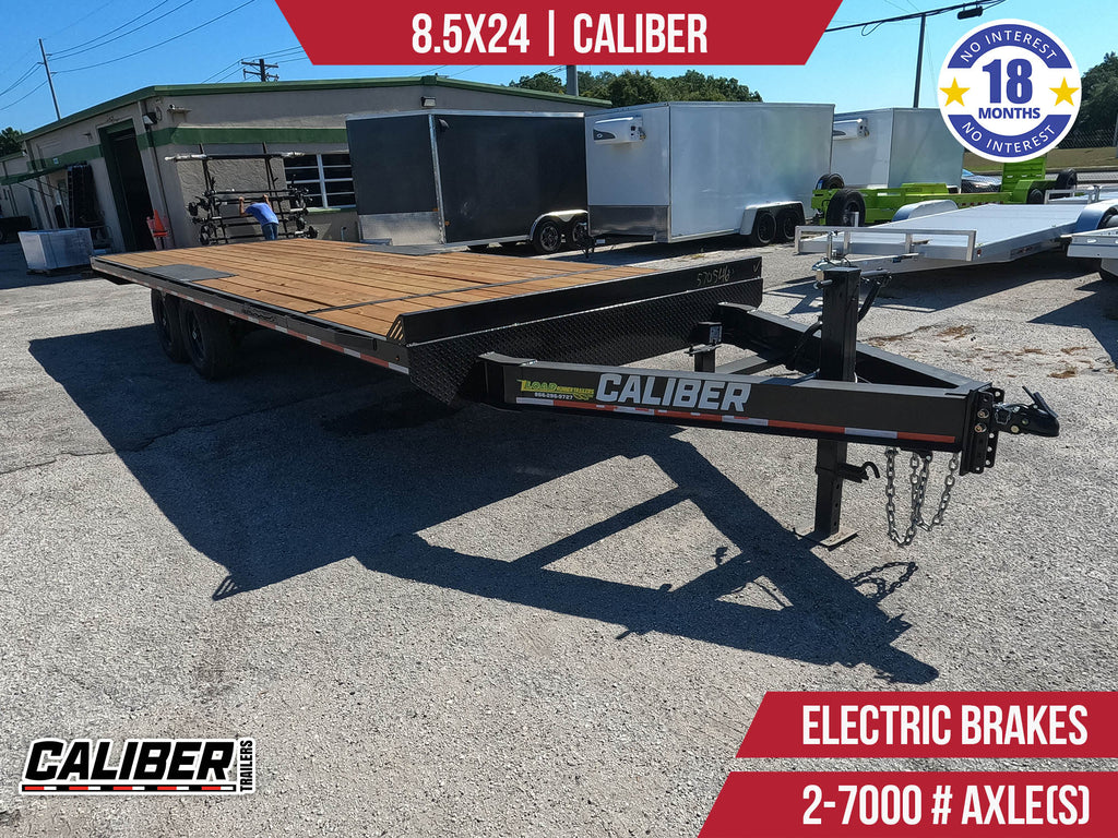 New 8.5x24 Caliber Flatbed Trailer