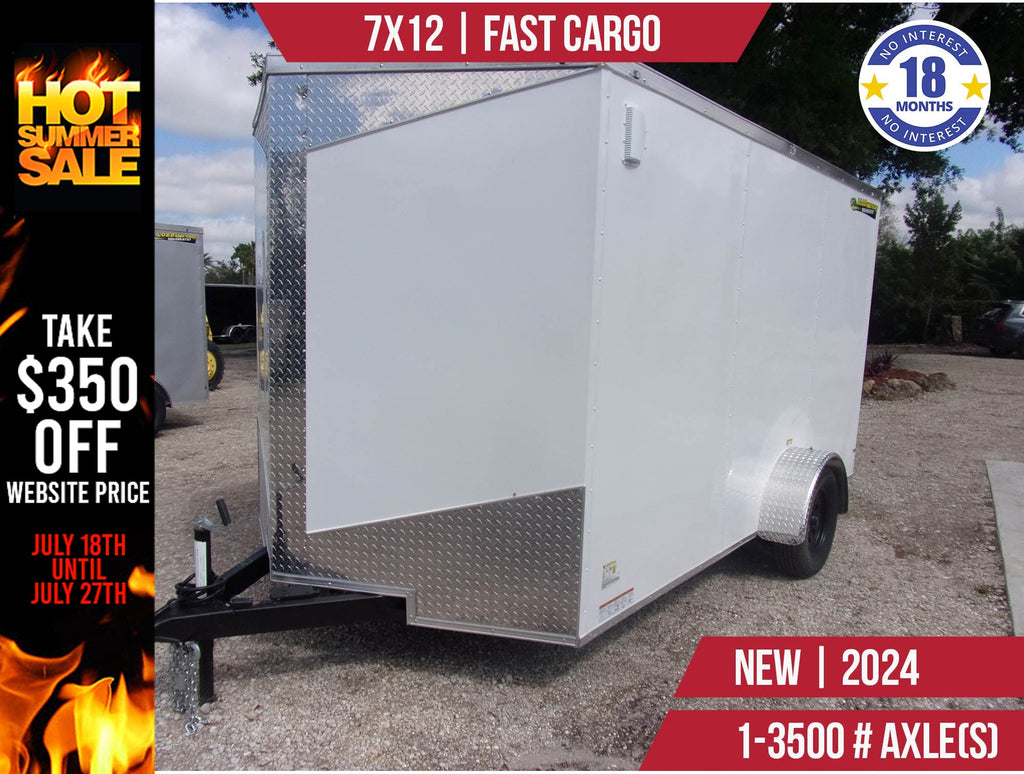 New 7x12 Fast Cargo Enclosed Trailer **SUMMER SALE! TAKE $350 OFF WEBSITE PRICE**