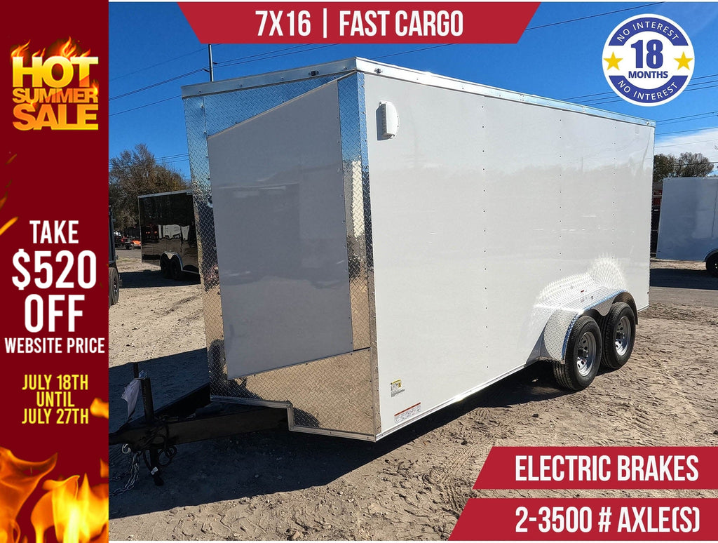 New 7x16 Fast Cargo Enclosed Trailer