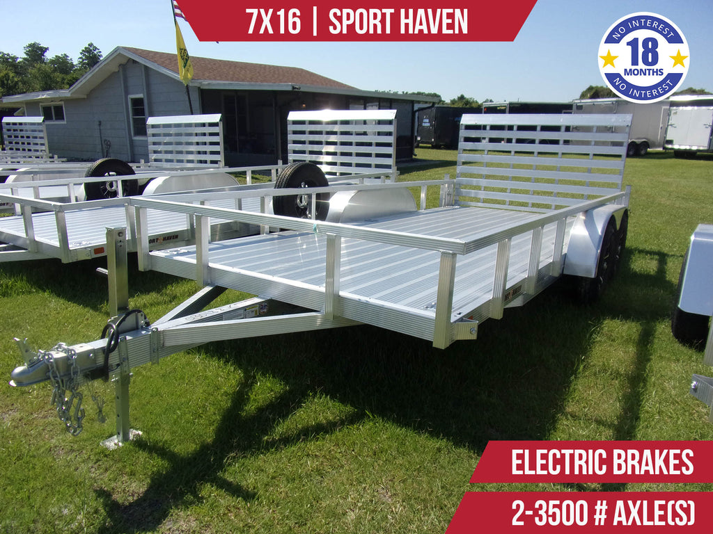 New 7x16 Sport Haven Utility Trailer