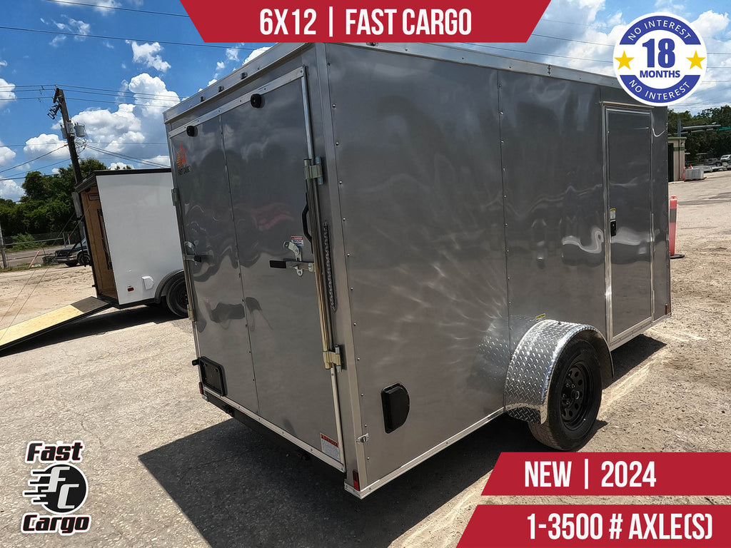New 6x12 Fast Cargo Enclosed Trailer