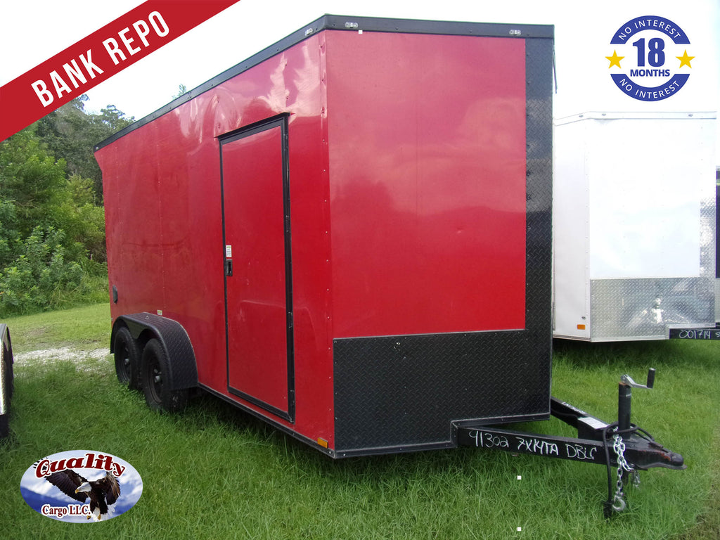 *BANK REPO* Used 7x14 Quality Cargo Enclosed Trailer