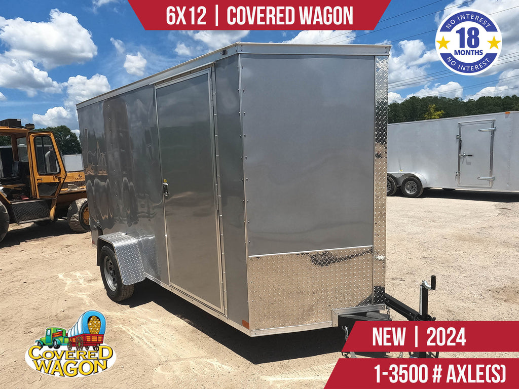 New 6x12 Covered Wagon Enclosed Trailer