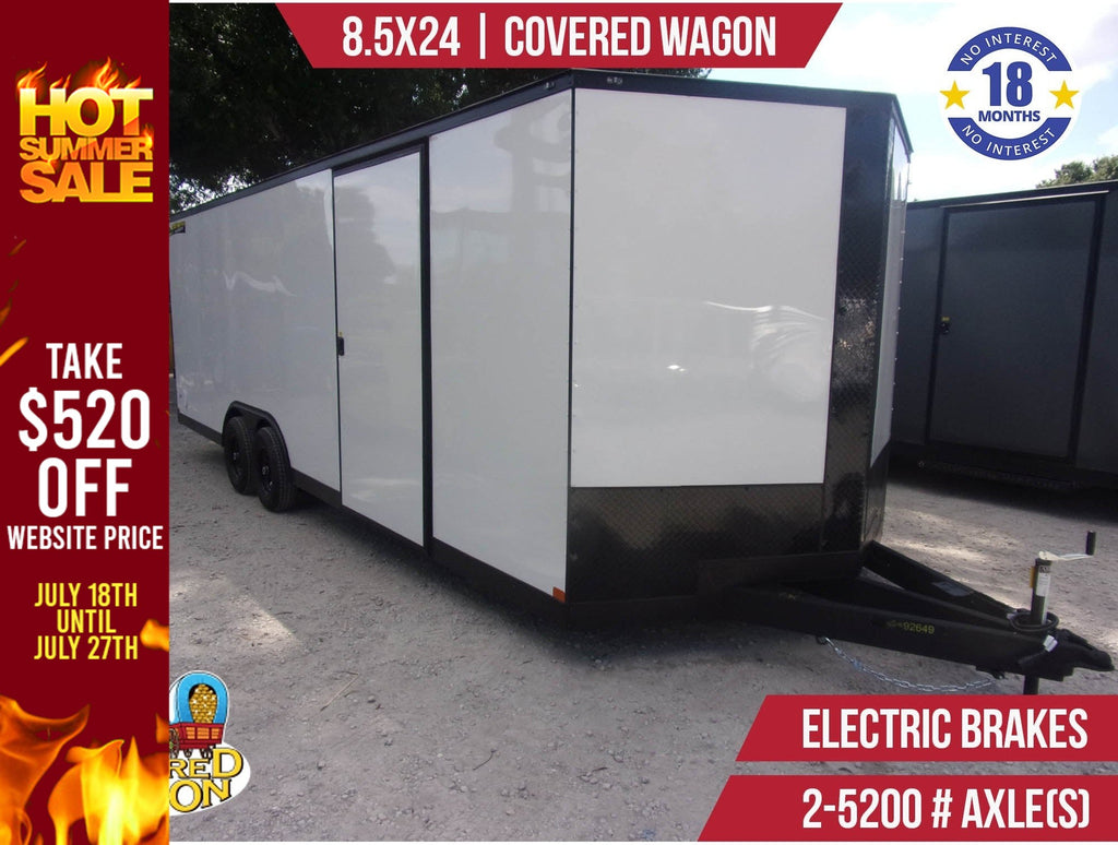 New 8.5x24 Covered Wagon Enclosed Trailer **SUMMER SALE! TAKE $520 OFF WEBSITE PRICE**
