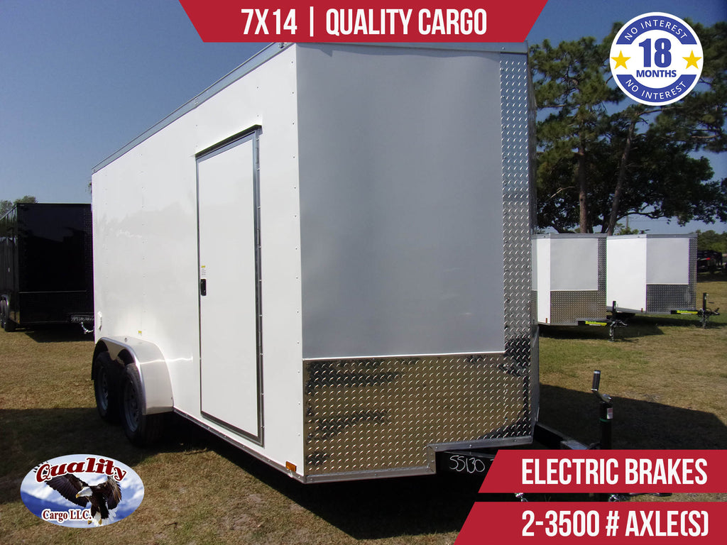 New 7x14 Quality Cargo Enclosed Trailer