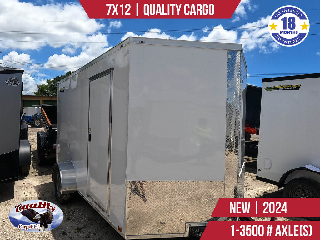 New 7x12 Quality Cargo Enclosed Trailer