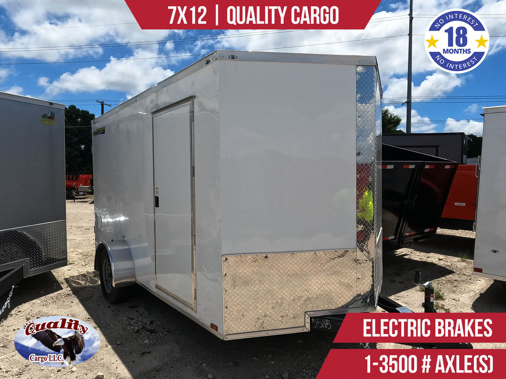 New 7x12 Quality Cargo Enclosed Trailer