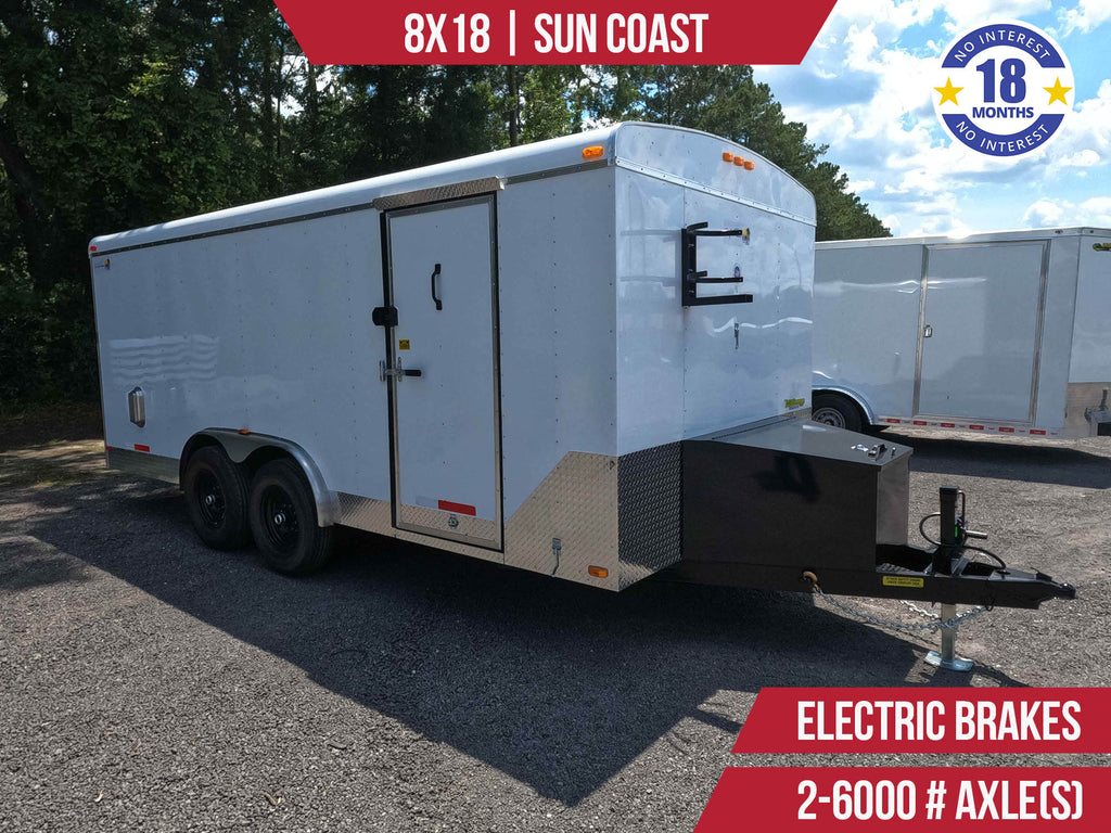 New 8x18 SUN COAST Enclosed Trailer