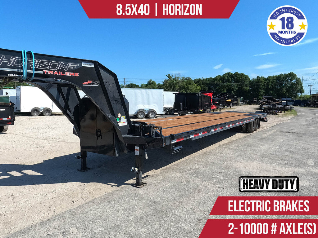 New 8.5x40 HORIZON Flatbed Gooseneck Trailer