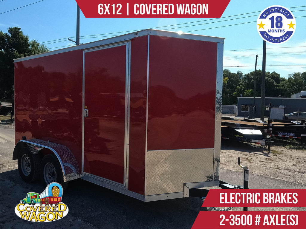 New 6x12 Covered Wagon Enclosed Trailer