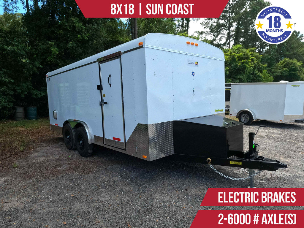 New 8x18 SUN COAST Enclosed Trailer