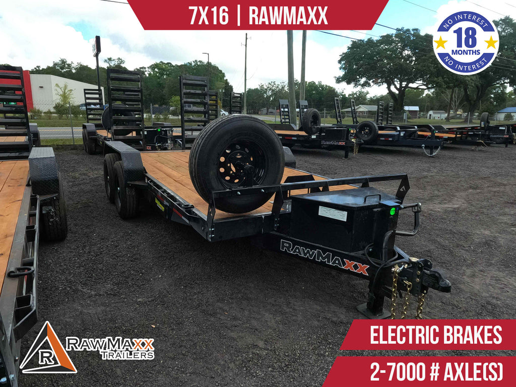 New 7x16 RawMaxx Equipment Hauler Trailer