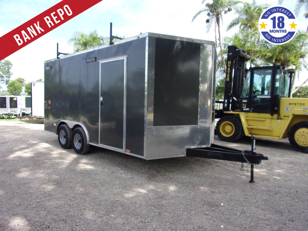 *BANK REPO* Used 8.5x16 J&C Enclosed Trailer