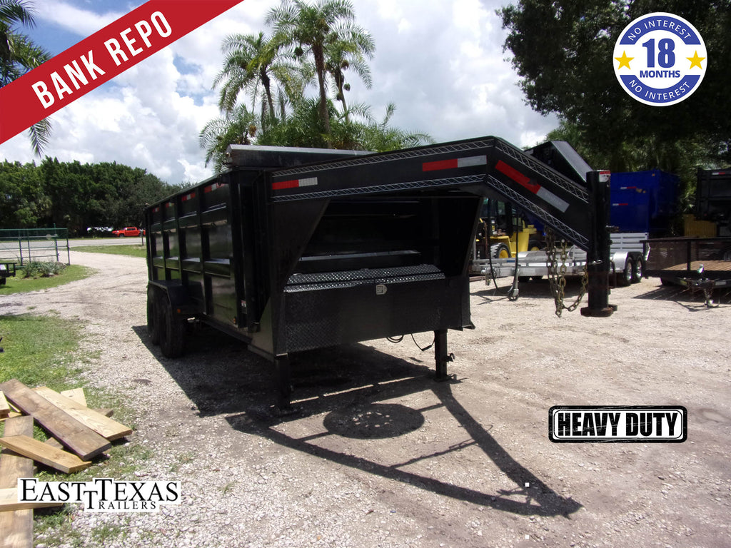 *BANK REPO* Used 7x16 East Texas Dump Gooseneck Trailer