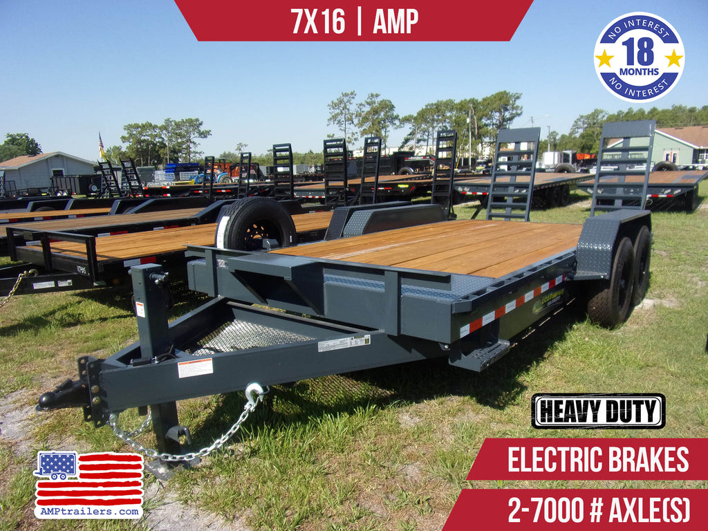 New 7x16 AMP Equipment Hauler Trailer