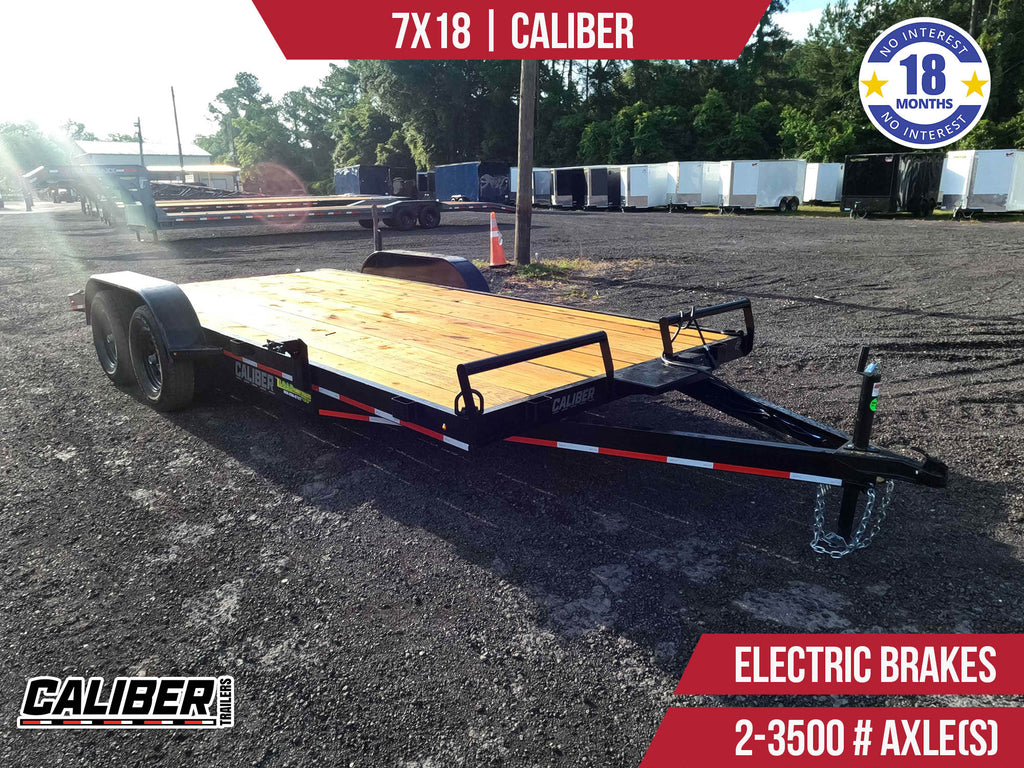 New 7x18 Caliber Car Hauler Trailer