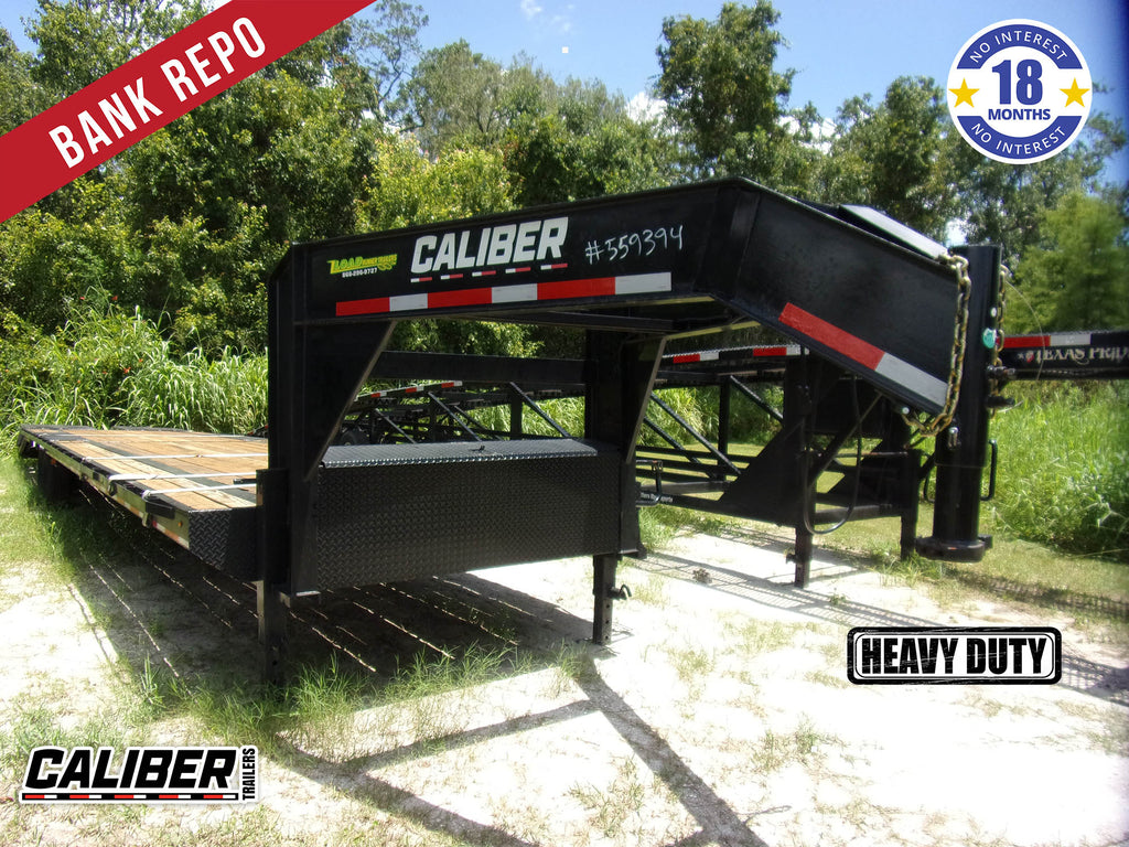 Used 8.5x40 Caliber Flatbed Gooseneck Trailer