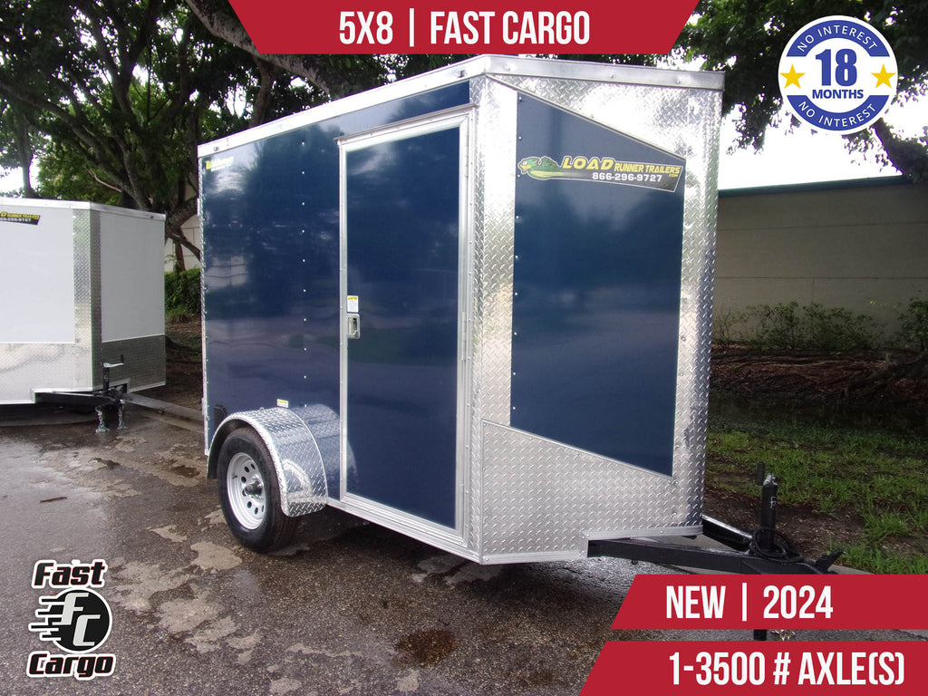 New 5x8 Fast Cargo Enclosed Trailer