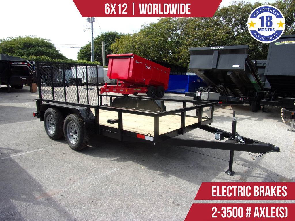 New 6x12 Worldwide Utility Trailer