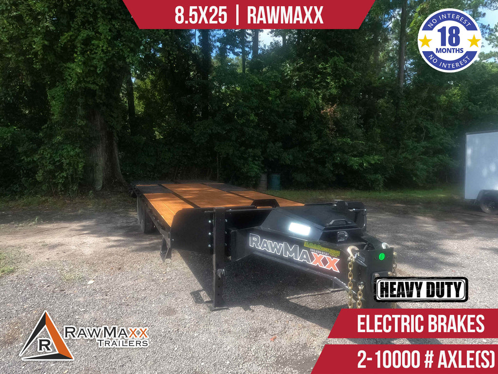 New 8.5x25 RawMaxx Flatbed Pintle Trailer