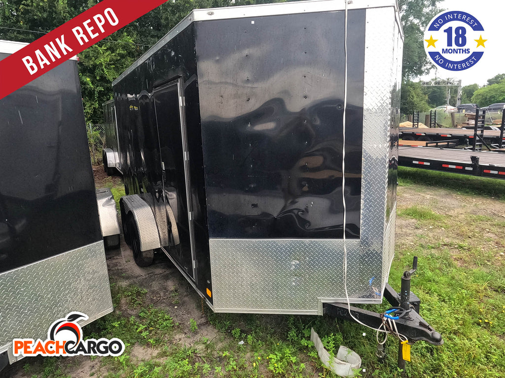 *BANK REPO* Used 7x14 Peach Cargo Enclosed Trailer