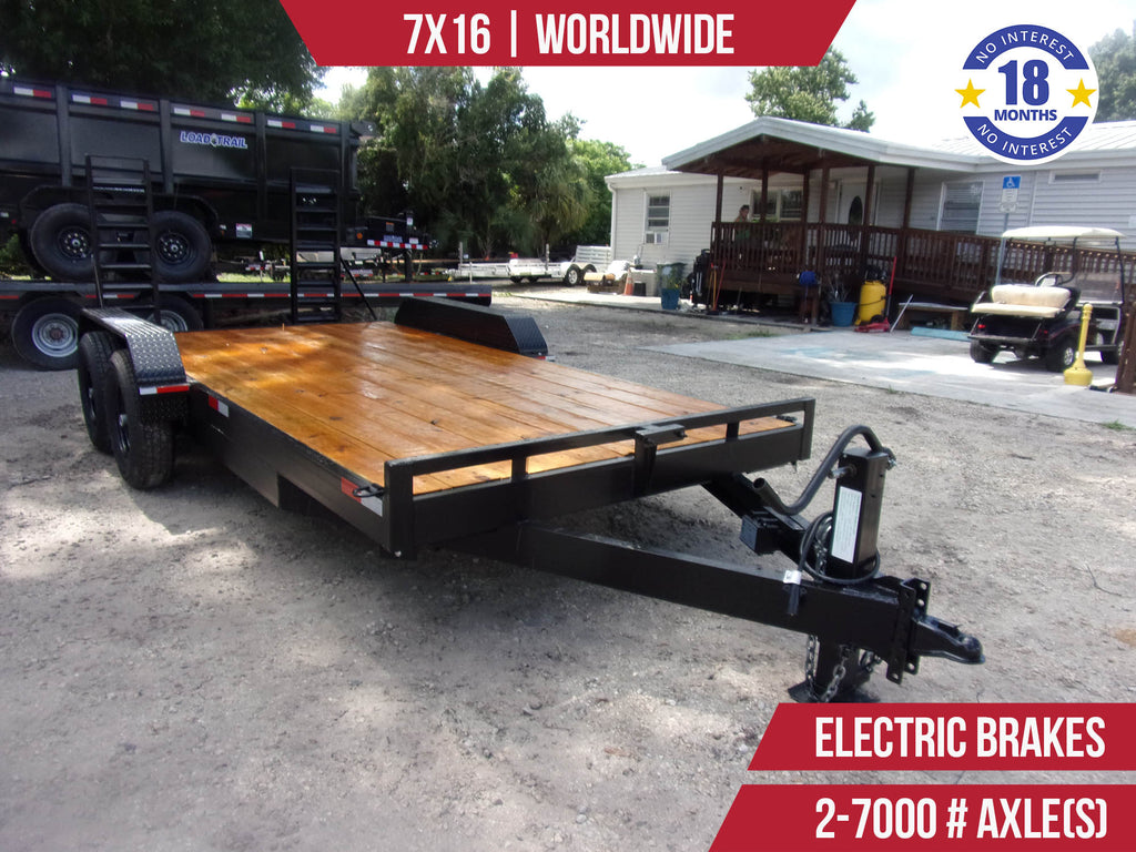 New 7x16 Worldwide Equipment Hauler Trailer