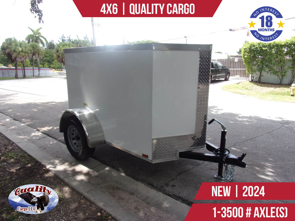 New 4x6 Quality Cargo Enclosed Trailer