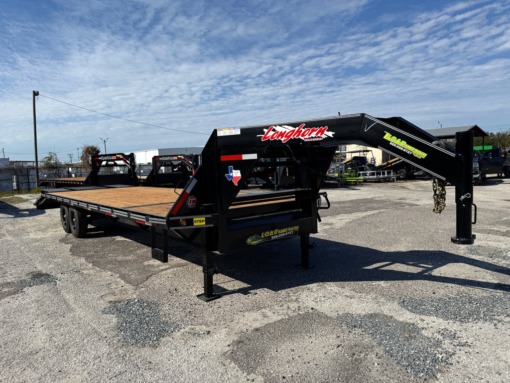 New 8.5x28 East Texas Longhorn Flatbed Gooseneck Trailer