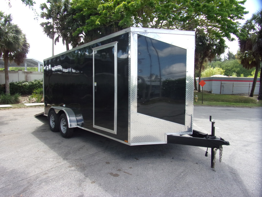 New 7x16 HOOK & LINE CARGO Enclosed Trailer